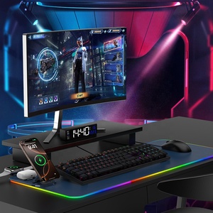 Alfombrilla de ratón de carga inalámbrica rápida 3 en 1 de 15W, alfombrilla de juego luminosa de Color <span class=keywords><strong>RGB</strong></span> con logotipo personalizado gratis, alfombrilla de ratón de cuero, cargador inalámbrico - Product Image 6