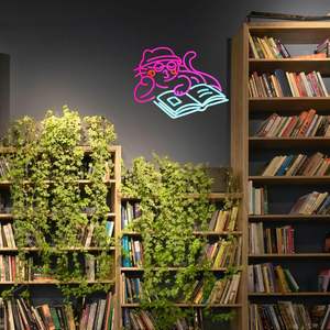 Enseigne néon rose « Chat lisant » pour la décoration de la salle de classe, du café, de la <span class=keywords><strong>librairie</strong></span>, de la salle de lecture - Product Image 6