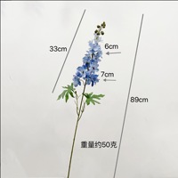 Bunga Buatan 3D Delphinium, Ungu, Dekorasi Rumah, Kamar Hotel, Pernikahan, Perlengkapan Fotografi