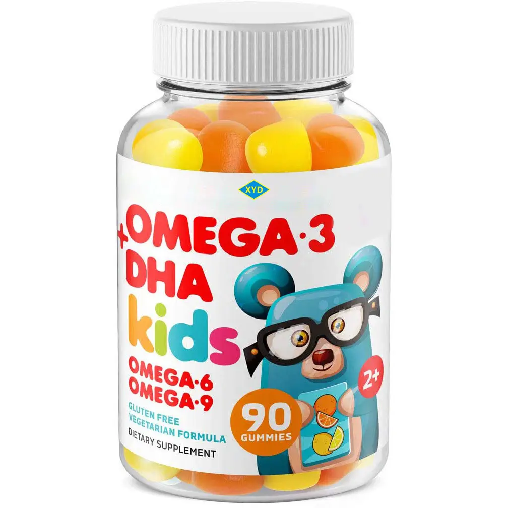 OEM Private label Omega 3 DHA Gummies untuk anak-anak DHA anak-anak suplemen Brain Gummies