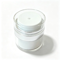 Pot à crème sans air en acrylique, extérieur argenté électroplaqué, à pression directe, vide, pour cosmétiques, crème visage, lotion, soins de la peau, personnalisable