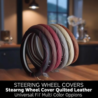 Funda para Volante de Cuero Acolchado, Ajuste Universal, Opciones Multicolores