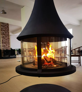 Estufa de <span class=keywords><strong>Leña</strong></span> de Diseño Moderno para Calefacción Interior, <span class=keywords><strong>Chimenea</strong></span> Suspendida con <span class=keywords><strong>Cristal</strong></span> Redondo Grande - Product Image 4