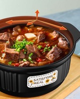 Casseroles en céramique peintes à la main modernes noires pour la maison, pot à soupe, couvercle en céramique, compatible lave-vaisselle, écologique, compatible cuisinière à gaz