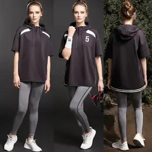 女式休闲运动服宽松尺寸户外运动训练服套装跑步训练登山运动服