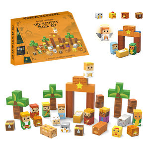 24 jours bas de noël compte à rebours nativité ensemble Figurines scène compte à rebours calendrier de l'avent tige jouet blocs magnétiques - Product Image 1