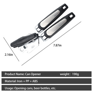 Ouvre-boîte manuel multifonction ergonomique 4-en-1 pour bocaux et bouteilles - Product Image 2