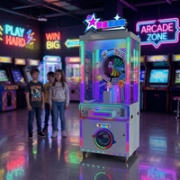 Machine à griffes commerciale à monnayeur, type grande roue, pour peluches, direct usine, pour aire de jeux intérieure