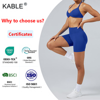 Shorts de sport et yoga côtelés sans couture pour femme, taille haute, effet push-up, maintien élevé, respirants, séchage rapide, couleur unie