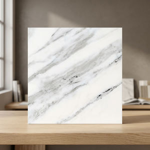 Calcatta Classic 2x2feet Glossy Porcelain Tiles Marble Effect Premium Interior Floor <b>Wall</b> Design - Product Image 3