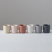 Bocaux à Bougies en Céramique Mate de Luxe avec Couvercle, Cylindres Décoratifs pour Noël, Bougeoirs de Noël Colorés