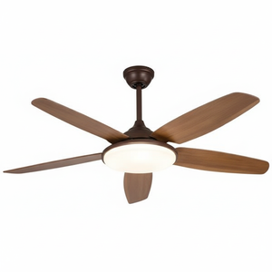 Smart Home eco-friendly ventilatore da soffitto a 5 pale con telecomando motore a corrente continua e lampada in legno massiccio ABS lampada materiale - Product Image 1