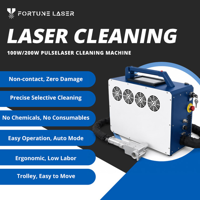 Laser Cleaning Machine Rust Removal 200w Backpack Pulse Handheld Fiber Laser Cleaning Machine 100W Portable Laser Cleaner