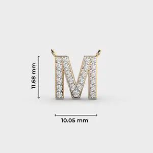 Marvellous M Diamond Pendant Without Chain Moissanite Men's Pendant Jeweler Open Real trendy unique design from surat