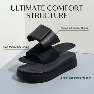 Chaussures pour femmes en cuir véritable souple, antidérapantes, pour l'extérieur, style urbain tendance, dessus en cuir de vachette (4,5 cm), printemps-automne - Product Image 6