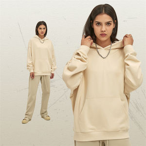 Sudadera con capucha de bolsillo de peso pesado de algodón 100% para hombre, alta calidad, personalizada, hombro caído, gran tamaño, otoño - Product Image 1