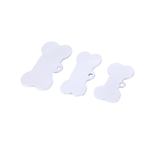 Venta al por mayor 100 Uds patrón sólido personalizado de acero inoxidable etiqueta de identificación de mascotas en blanco grabado con láser gato perro collares correas arneses - Product Image 4