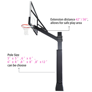 Système de support de basket-ball fixe en hauteur à vendre Cerceau de basket-ball creusé OEM ODM 10 pieds en acier et <span class=keywords><strong>aluminium</strong></span> - Product Image 3