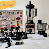 Blender Kapasitas Besar dengan Wadah Pencacah dan Cangkir Penggiling, Pengolah Makanan Stainless Steel untuk Keluarga dan Pesta