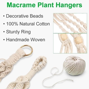 Porte-Pots de fleurs <span class=keywords><strong>en</strong></span> <span class=keywords><strong>macramé</strong></span>, porte-plantes de balcon à corde <span class=keywords><strong>en</strong></span> coton - Product Image 6