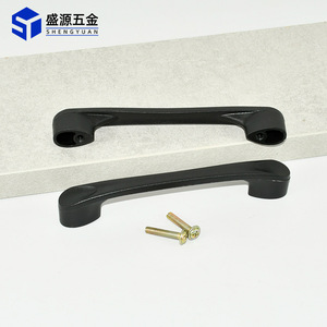 Shengyuan Plastic Drawer Handle 96mm Hole Spacing Black Bar Shape Minimalist Design Easy Installation - Product Image 2