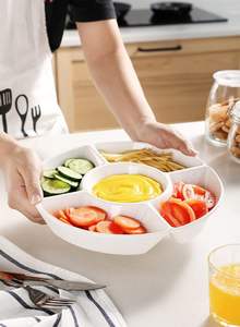 Dip Serving Set Porcelain Divided Serving Platter Relish <strong>Tray</strong> Perfect for Chips and Dip and Veggiesa and <strong>Candy</strong> and Snacks - Product Image 3