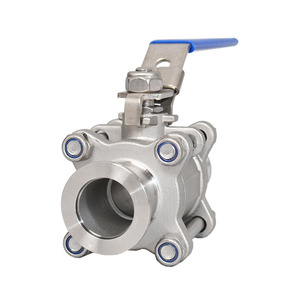 Robinet à bille en acier inoxydable 1/2 pouce fileté pour l'industrie du gaz avec poignée bleue - Product Image 3