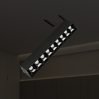 Projecteur LED linéaire magnétique sans bordure à grille en aluminium pour la protection des yeux, idéal pour le bureau et le studio