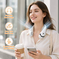Ventilateur de cou pliable avec écran numérique, 3600 mAh, trois vitesses, mains libres, longue durée, pour les trajets quotidiens, la randonnée en plein air, LFN-11