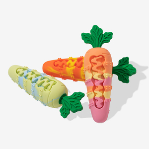 CUSTOM Eco-Friendly pet toys Carrot Rubber <b>Dog</b> Chew Toy-Squeaky Durable <b>Ball</b> Teething Stick for Indoor Playing Boredom Relief - Product Image 5