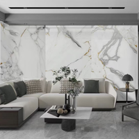 Revêtement mural en PVC luxueux et moderne, inspiré du marbre blanc, avec veinage doré fin, 100 % imperméable, résistant aux taches, durable, pour chambre et salle à manger