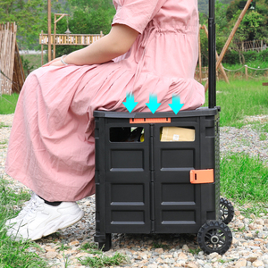 Baoyu Korb Aufbewahrung sbox Trolley Cart Aufbewahrung skorb mit Griffen & Rädern - Product Image 2