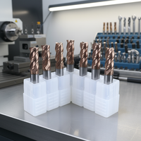 Fraise à rayonner en acier au tungstène HRC55, revêtement bronze, 4 dents, durable, pour usinage CNC de matériaux métalliques