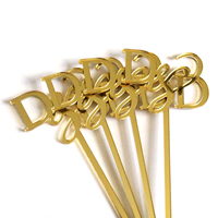 Miroir personnalisé/acrylique transparent avec texte gravé découpé au laser Agitateurs de boissons de fête Minimalist Bar Café Boisson Mariage Swizzle Sticks