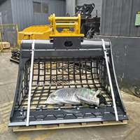 Godet vibrant hydraulique MONDE pour excavatrice, tamis vibrant pour la séparation des matériaux de terrassement, des débris et des déchets