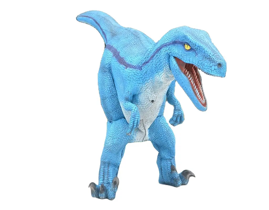 Fantasia de mascote de passeio de dinossauro em tamanho real do Mundo Jurássico