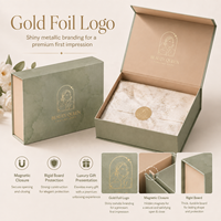 Emballage cosmétique magnétique en carton rigide de luxe, grande boîte cadeau en papier avec logo personnalisé