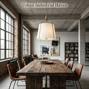 Modern Pendant <b>Light</b> with White Fabric Shade Luxury Gold Chandelier Hanging Lamp for <b>Dining</b> Room Bedroom Living Room - Product Image 4