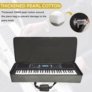 Sac personnalisé pour claviers <span class=keywords><strong>61</strong></span> <span class=keywords><strong>touches</strong></span>, <span class=keywords><strong>housse</strong></span> de <span class=keywords><strong>clavier</strong></span> de Piano avec tapis antidérapant inférieur et Design rembourré en mousse - Product Image 3