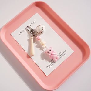 Nouveau porte-clés pendentif ours en peluche DIY, breloque de sac créative et personnalisée pour les couples et les meilleurs amis, cadeaux pour sacs et porte-clés - Product Image 5