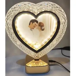 Regalos de San Valentín, Marcos de Fotos de Plástico para Sublimación, Espejos LED en Blanco para Decoración de Bodas, Hogar y Hoteles - Product Image 1