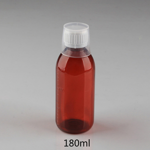 Pet hổ phách Chứa ho Syrup chai thuốc lỏng chai nhựa với xi-rô đo cốc thuốc - Product Image 6