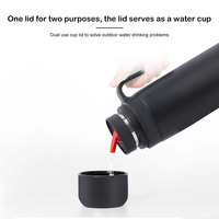 Flacon thermos Yerba Mate isolé sous vide à double paroi noir 1000 ML Bouteille d'eau isolée Termo