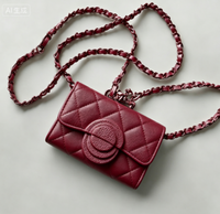 Pochette pour téléphone ZL327, mini sac à main tendance en cuir véritable avec chaîne bandoulière