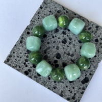 Braccialetti alla Moda con Perline Quadrate e Rotonde in Resina Acrilica Colorata, Set di Bracciali Elastici Fatti a Mano per Donna, Vendita all'Ingrosso