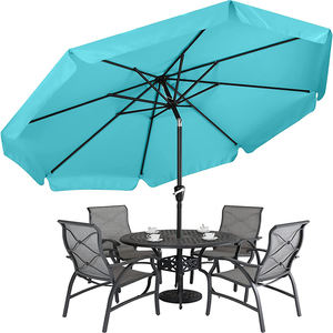 10FT 9FT Large Cantonnière Patio Parasol Extérieur Ombre Inclinaison Table Marché pour Jardin Parasols Plage Parasol avec Bouton Poussoir Inclinaison - Product Image 1