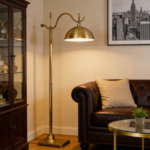 Factory Custom Copper Old Vintage Tall <b>Standing</b> Floor Lamp With High Quality Finished Living Room Decorative Side Lamp - Product Image 3