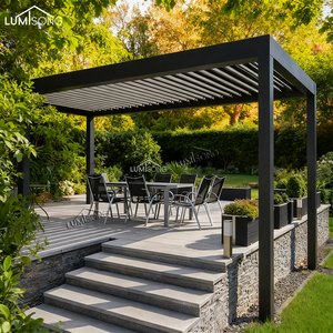 Pérgola de Aluminio Resistente de 3x6m, Gazebo con Techo Impermeable y Resistente al Viento, para Jardín, Barbacoa, Comedor, Patio, Familia, Naturaleza, LUMISONG - Product Image 3