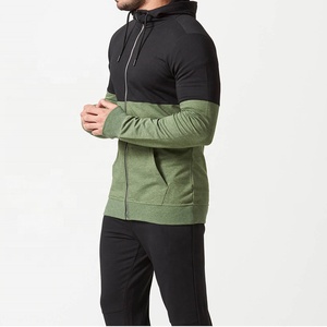 Zipper gray and black full sleeve men hoodie 100 blank polyester hoodie - Product Image 3