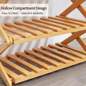 Giá để giày bằng tre hiện đại, gấp gọn được, dùng để cất giữ giày dép trong nhà - Product Image 5